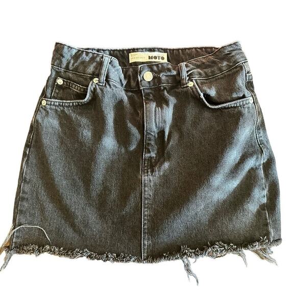 Moto topshop Dresses & Skirts - Topshop Moto Black Denim Mini Skirt US Sz 6 Western Whimsigoth Festival Concert